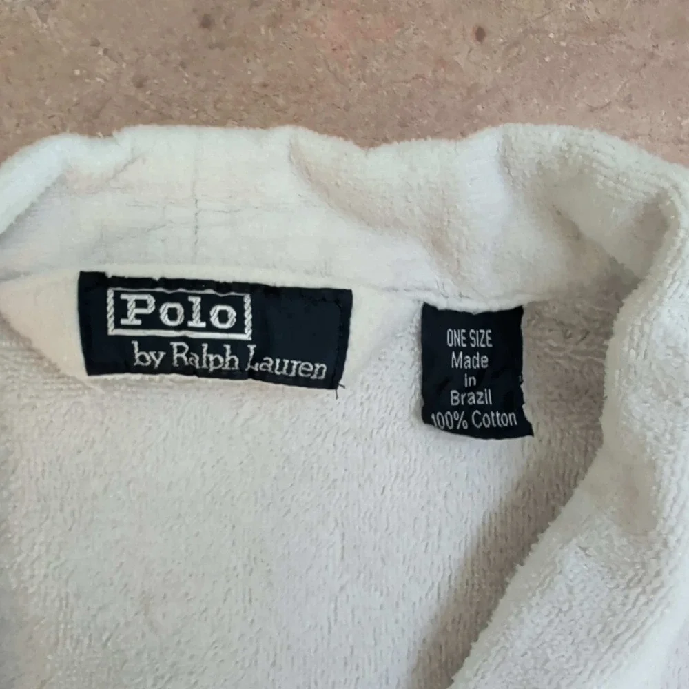 Polo Ralph Lauren Bathrobe Mens One Size White Terry Cloth Cotton Logo Robe